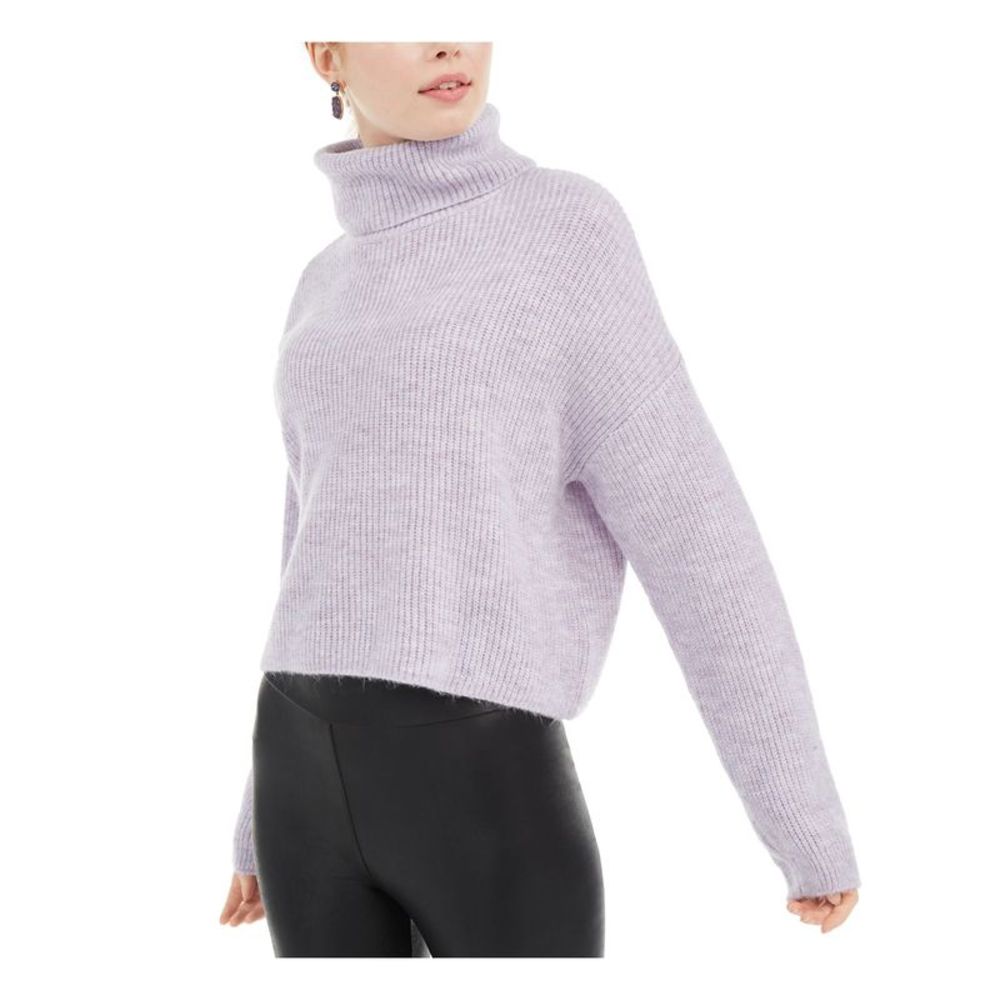 SUN+ MOON Womens Purple Long Sleeve Turtle Neck Sweater Juniors Size: M